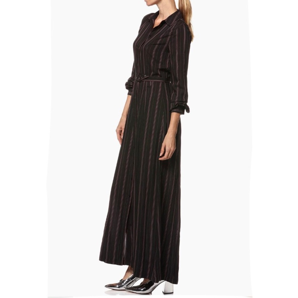 Paige Black Stripe Nayven Maxi Shirt Dress NWT - Picture 3 of 11